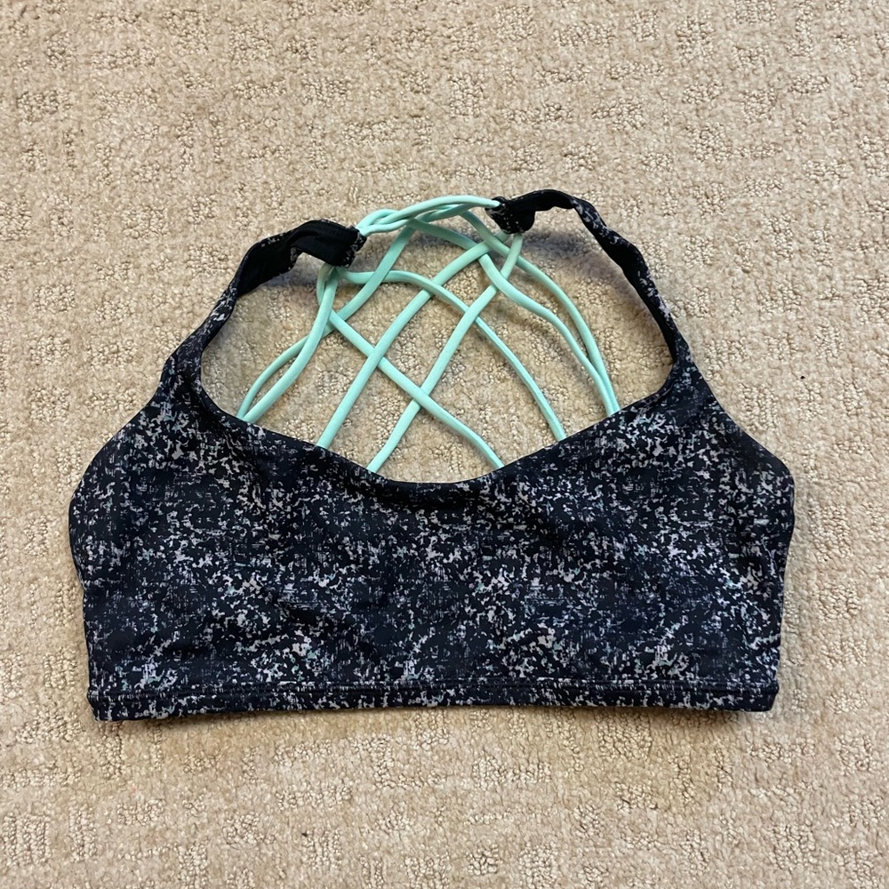 Women's Black and Blue Free to Be Lululemon Sports Bra